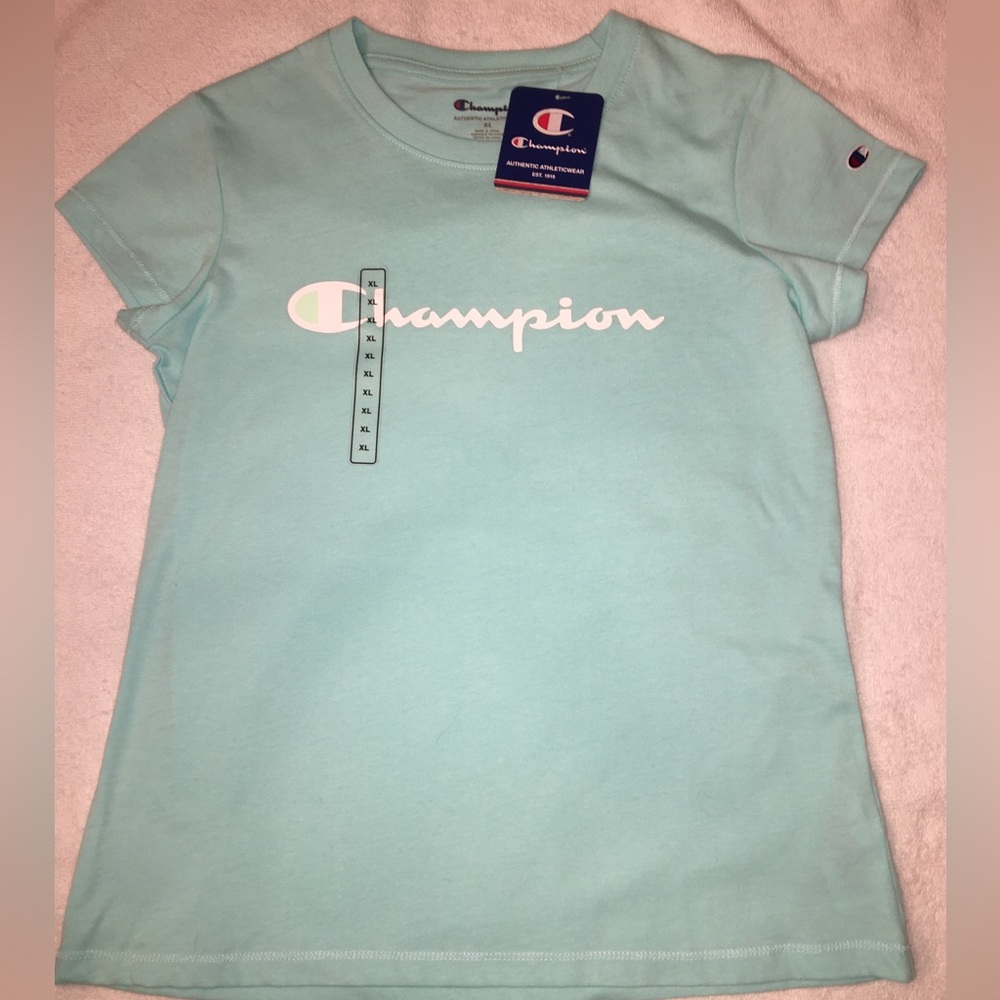 #6 Light blue champion shirt